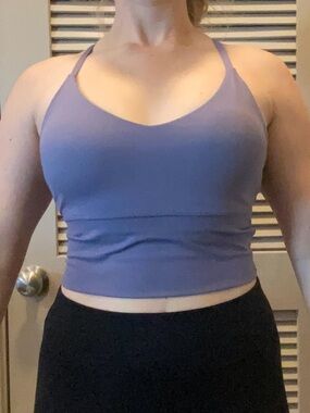 Lilac Cropped Spaghetti Strap Workout Tank Top Crop Top